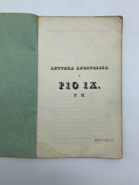 Lettera apostolica a Pio IX